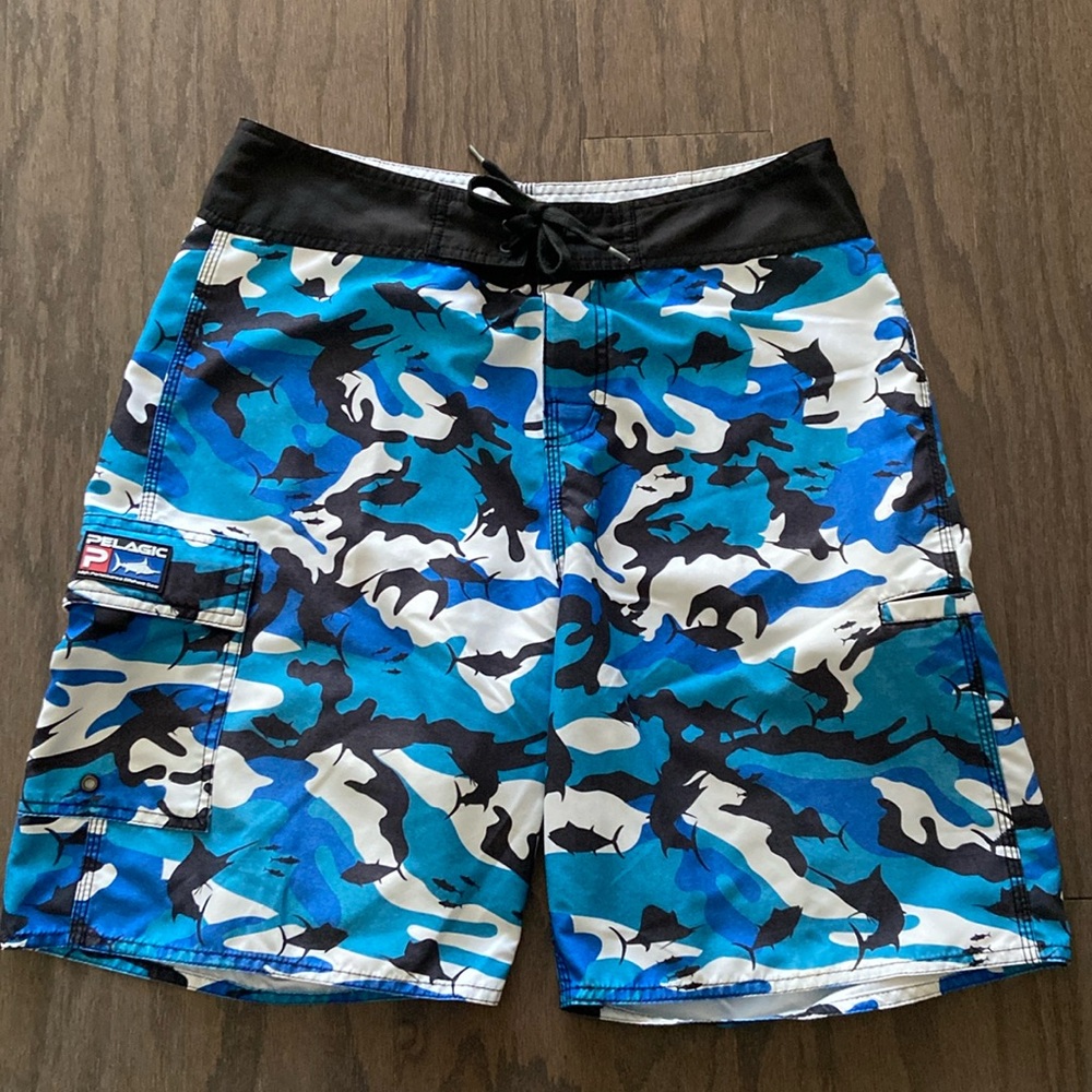 Pelagic fish camo swim trunks